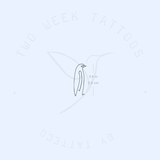 Single Line Penguin Semi-Permanent Tattoo - Set of 2