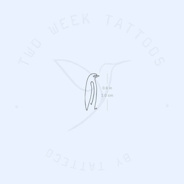Single Line Penguin Semi-Permanent Tattoo - Set of 2