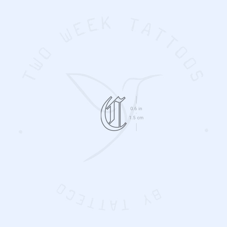C Gothic Outline Semi-Permanent Tattoo - Set of 2