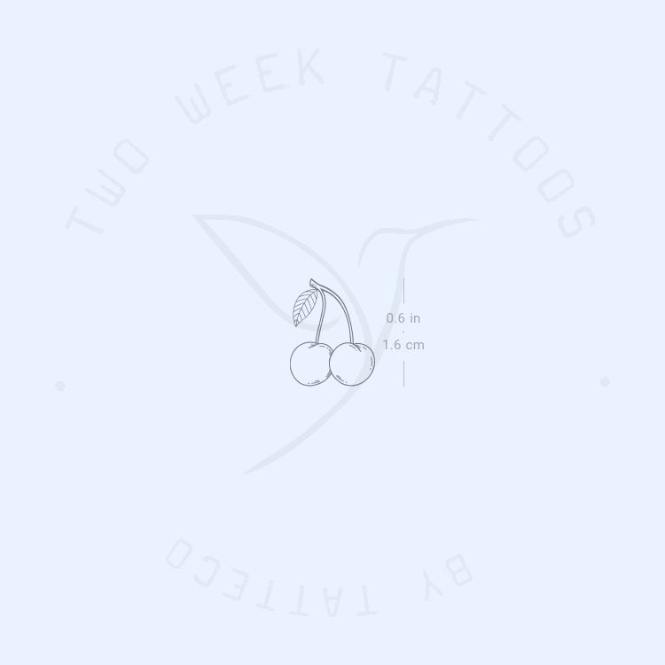 Cherry Couple Semi-Permanent Tattoo - Set of 2