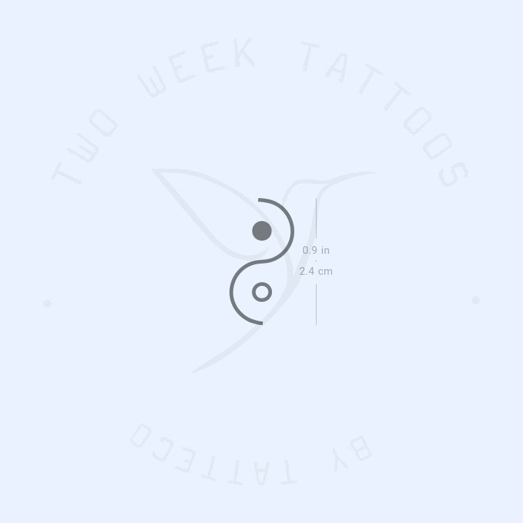 Minimalist Yin Yang Semi-Permanent Tattoo - Set of 2