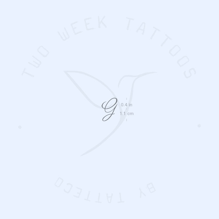Letter G Script Semi-Permanent Tattoo - Set of 2