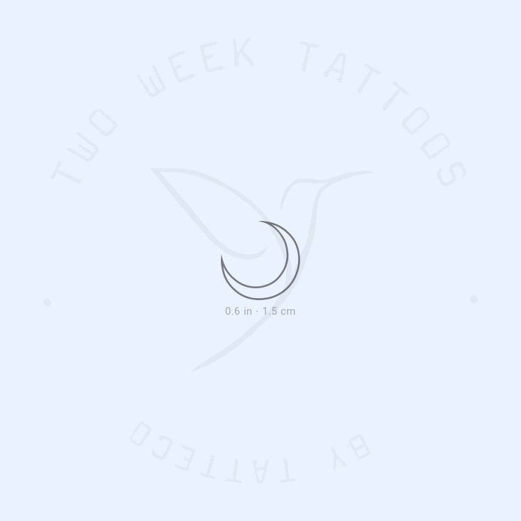 Moon Crescent Outline Semi-Permanent Tattoo - Set of 2