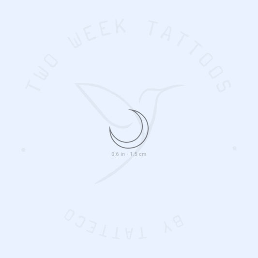 Tatuaje semipermanente de luna creciente (juego de 2)