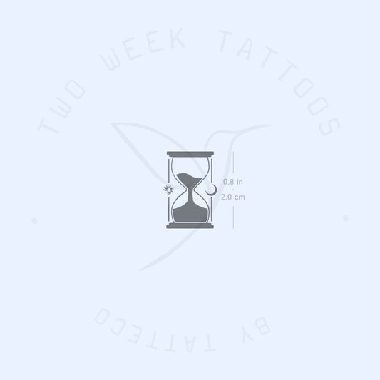 Tatuaje semipermanente de reloj de arena - Juego de 2