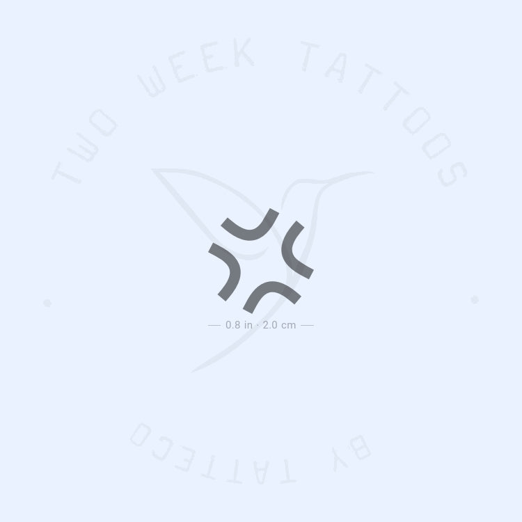 Anger Symbol Semi-Permanent Tattoo - Set of 2