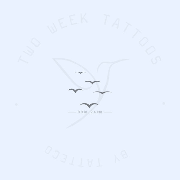 Flying Sea Birds Semi-Permanent Tattoo - Set of 2