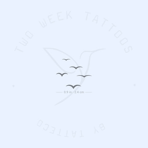 Flying Sea Birds Semi-Permanent Tattoo - Set of 2
