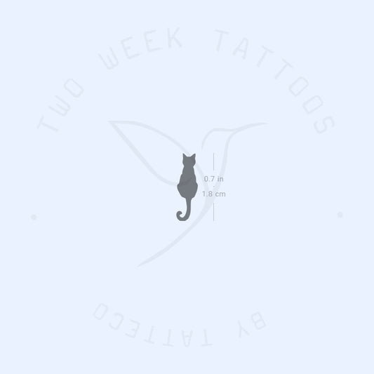 Tatuaje semipermanente de gato negro (juego de 2)