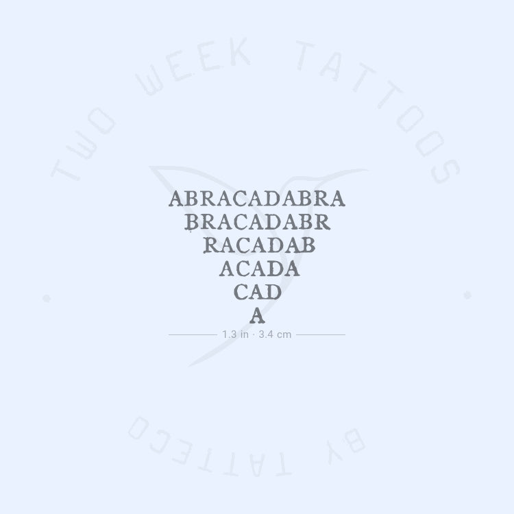 Tatuaje semipermanente pequeño de Abracadabra (juego de 2)