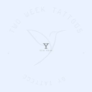 Y Typewriter Uppercase Semi-Permanent Tattoo - Set of 2