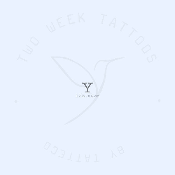 Y Typewriter Uppercase Semi-Permanent Tattoo - Set of 2