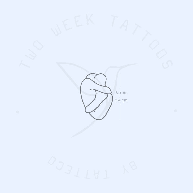 Tatuaje semipermanente pequeño de abrazo anatómico (juego de 2)