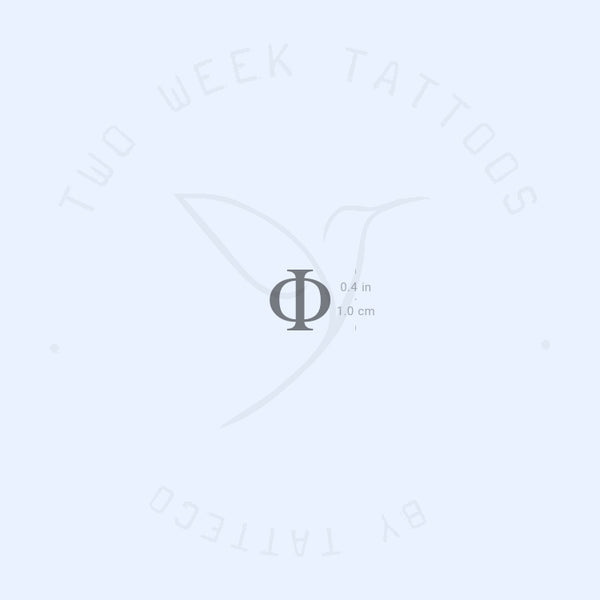 Uppercase Phi Semi-Permanent Tattoo - Set of 2