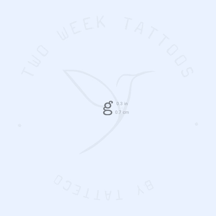 G Typewriter Lowercase Semi-Permanent Tattoo - Set of 2