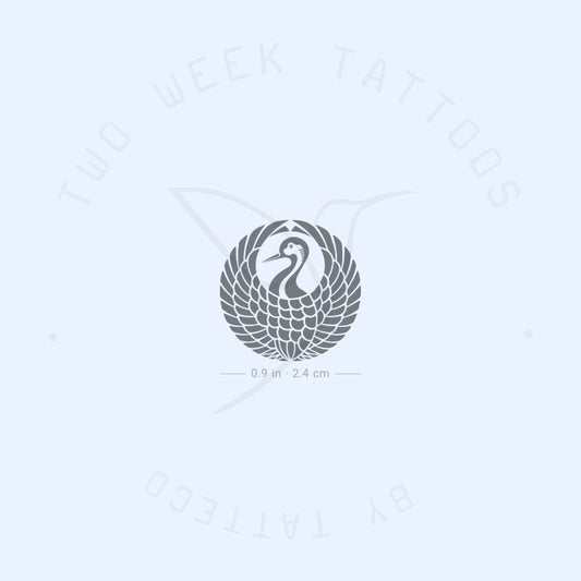 Crane Crest Semi-Permanent Tattoo - Set of 2