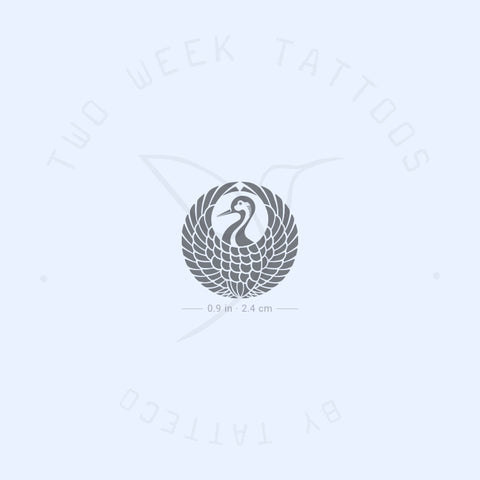 Crane Crest Semi-Permanent Tattoo - Set of 2