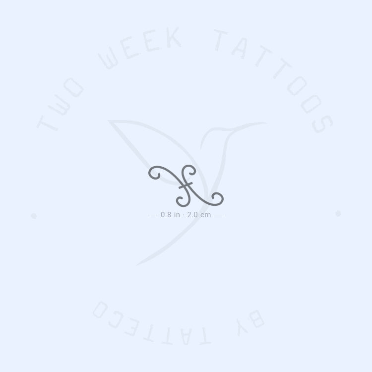Pisces Symbol Semi-Permanent Tattoo - Set of 2