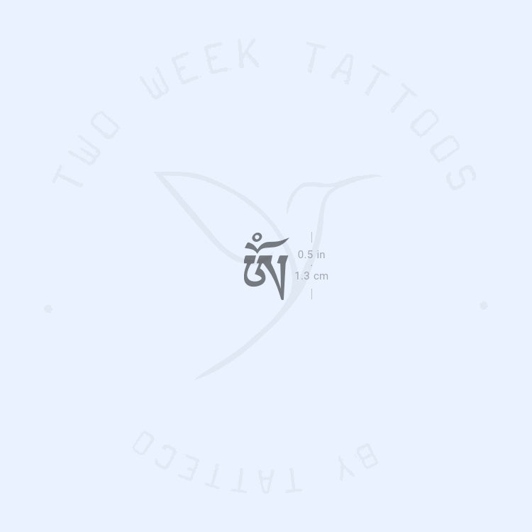 Pequeño tatuaje semipermanente tibetano Om - Juego de 2