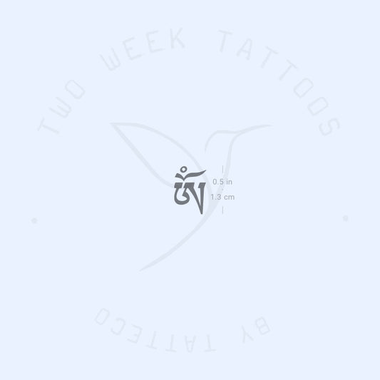 Pequeño tatuaje semipermanente tibetano Om - Juego de 2