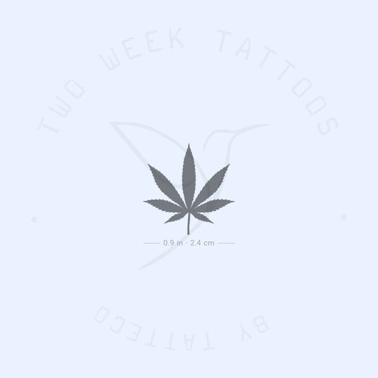 Tatuaje semipermanente de hoja de marihuana - Juego de 2