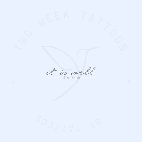 It Is Well Semi-Permanent Tattoo - Set of 2