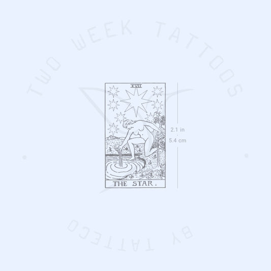Tatuaje semipermanente de la carta del Tarot de la Estrella (juego de 2)