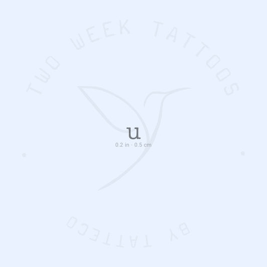 U Typewriter Lowercase Semi-Permanent Tattoo - Set of 2