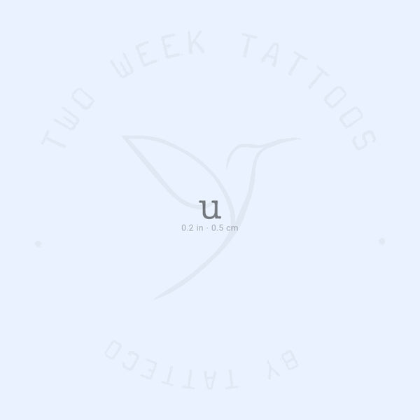 U Typewriter Lowercase Semi-Permanent Tattoo - Set of 2