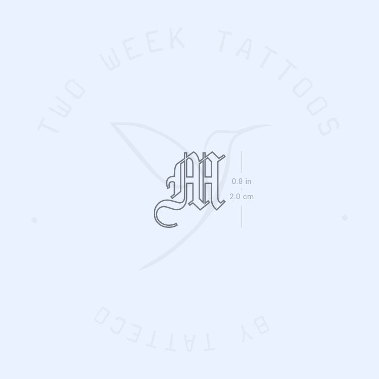 M Gothic Outline Semi-Permanent Tattoo - Set of 2
