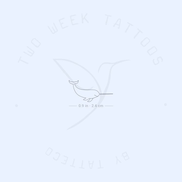 Narwhal Semi-Permanent Tattoo - Set of 2