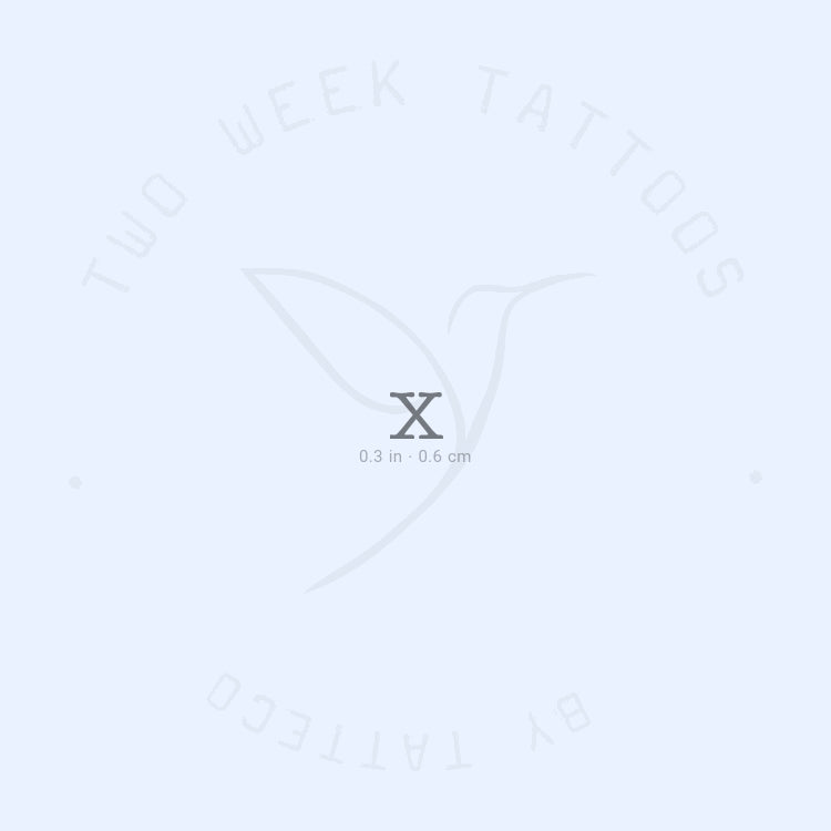 X Typewriter Uppercase Semi-Permanent Tattoo - Set of 2