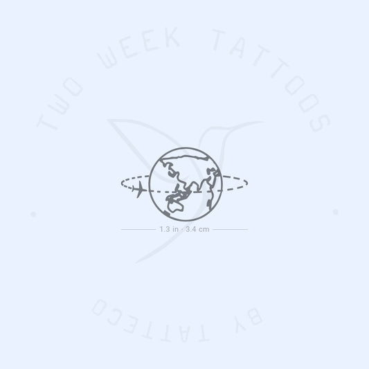 Flying Around The Asia And Oceania Semi-Permanent Tattoo - Set of 2