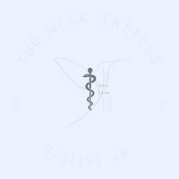 Rod Of Asclepius Semi-Permanent Tattoo - Set of 2