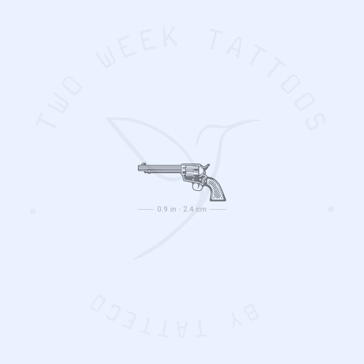 Tatuaje semipermanente de revólver - Juego de 2