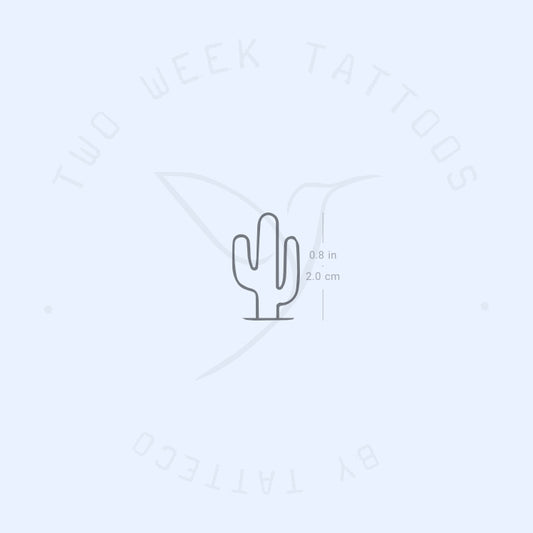Tatuaje semipermanente pequeño de cactus saguaro (juego de 2)