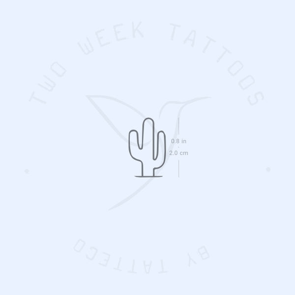 Small Saguaro Cactus Semi-Permanent Tattoo - Set of 2