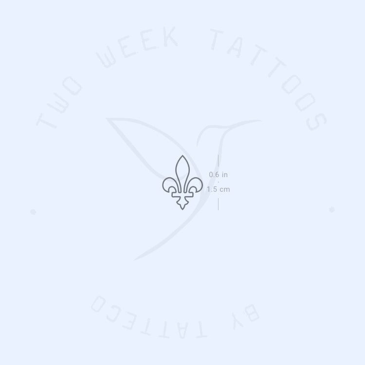 Tatuaje semipermanente de flor de lis de Nueva Orleans de línea fina (juego de 2)