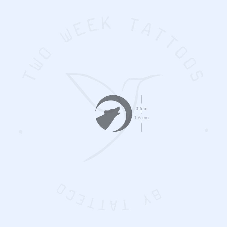 Moon Wolf Semi-Permanent Tattoo - Set of 2