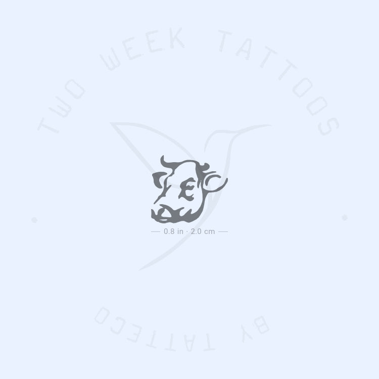 Tatuaje semipermanente de cara de vaca (juego de 2)