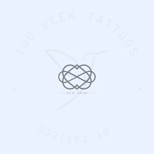 Tatuaje semipermanente de nudo de amor - Juego de 2