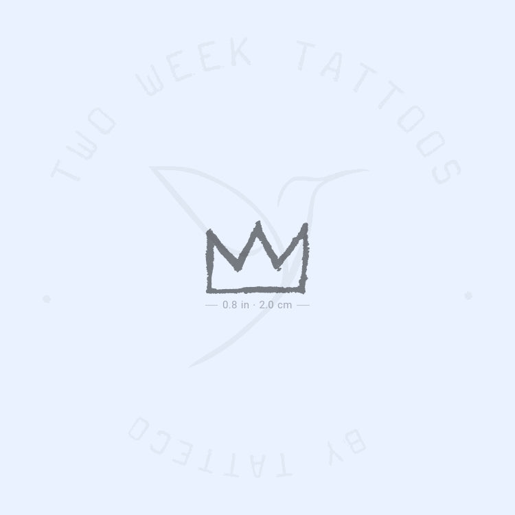 Hand-Drawn Crown Semi-Permanent Tattoo - Set of 2