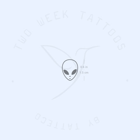 Little Alien Head Semi-Permanent Tattoo - Set of 2