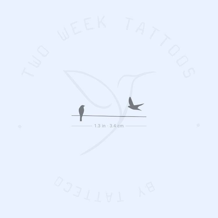 Birds On A Wire Semi-Permanent Tattoo - Set of 2