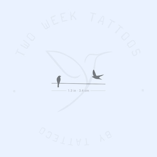 Birds On A Wire Semi-Permanent Tattoo - Set of 2