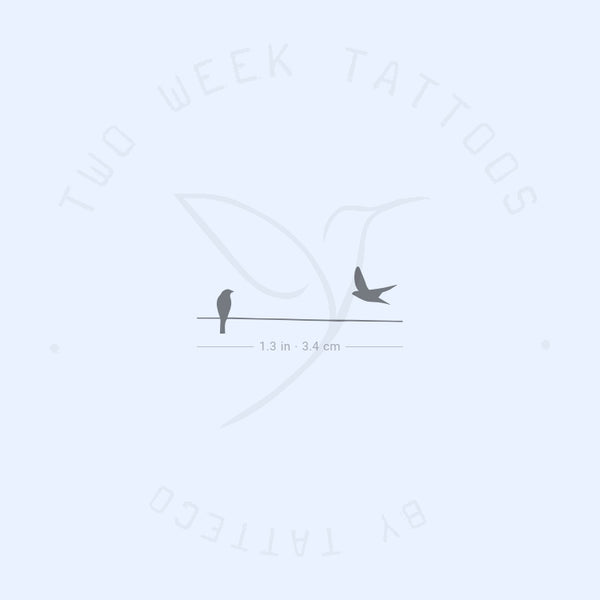 Birds On A Wire Semi-Permanent Tattoo - Set of 2