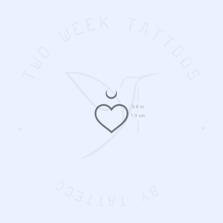 Heart Moon Semi-Permanent Tattoo - Set of 2