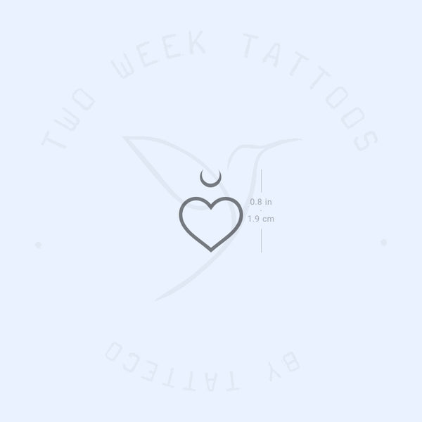 Heart Moon Semi-Permanent Tattoo - Set of 2