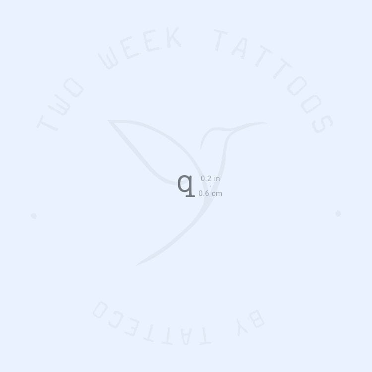 Q Typewriter Lowercase Semi-Permanent Tattoo - Set of 2