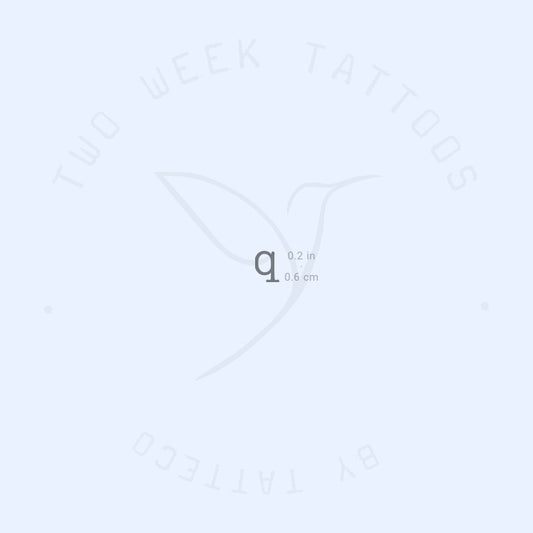 Q Typewriter Lowercase Semi-Permanent Tattoo - Set of 2